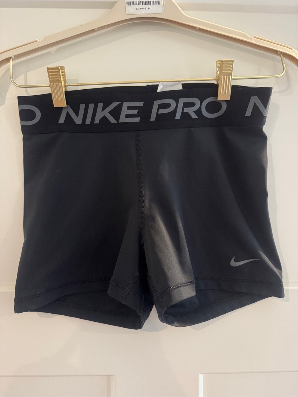 Nike Black Pro High-Rise Bike Shorts with Grey Logo